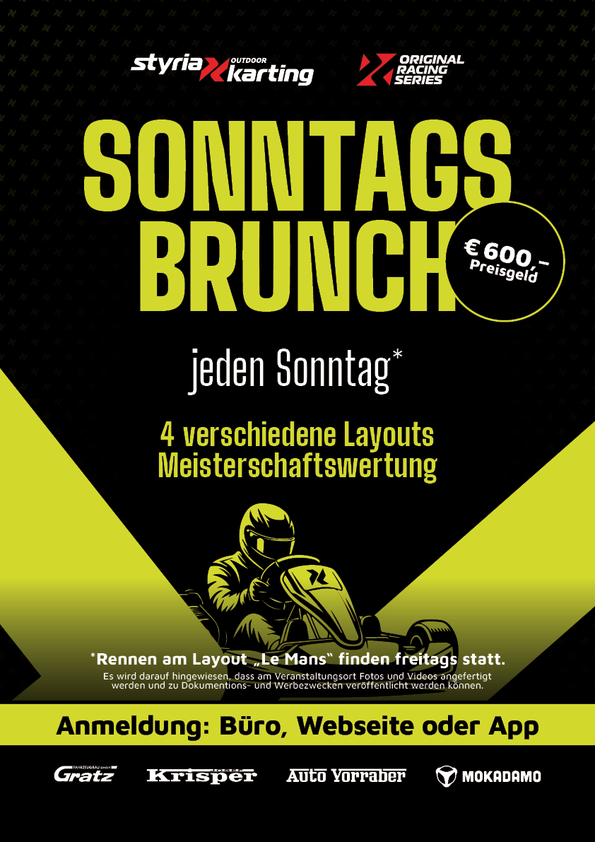Styria Karting Sonntagsbrunch Plakat